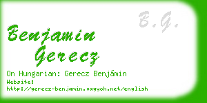 benjamin gerecz business card